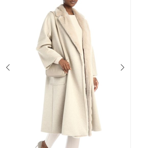 NEW Max Mara Cut the label shop Intrend - 100% Cashmere Mink Collar Coat IT34 - Picture 2 of 13